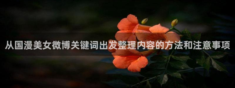 好看的韩漫漫画:从国漫美女微博关键词出发整理内容的方法和注意事项配图